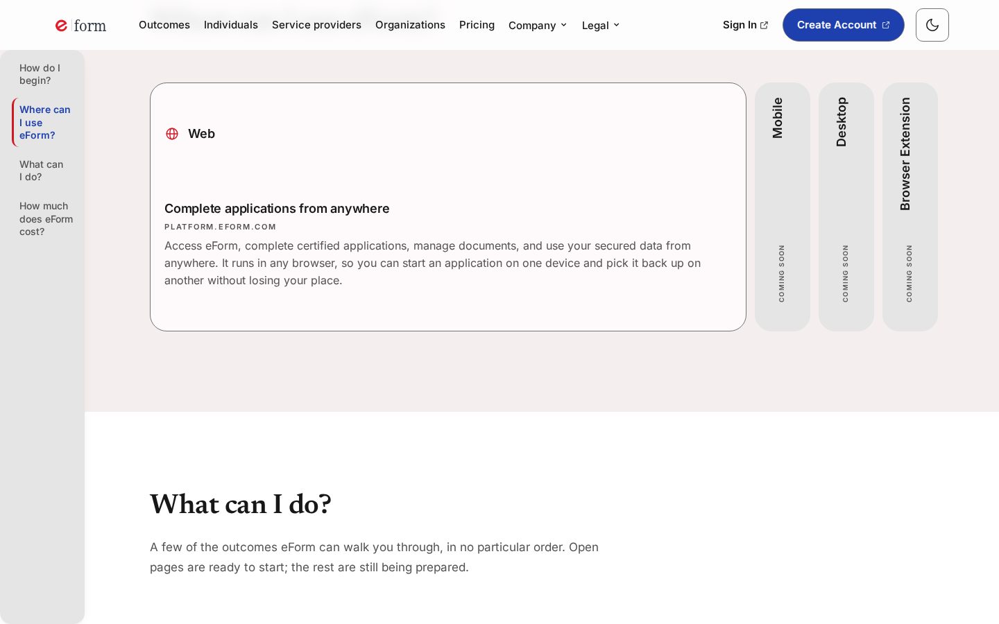 eForm, desktop view 3