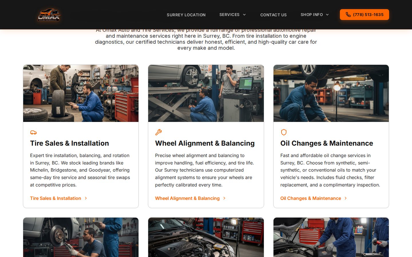 Omax Auto and Tire, desktop view 2