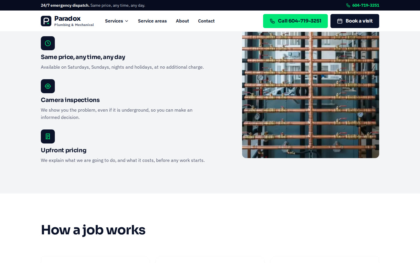 Paradox Plumbing and Mechanical, desktop view 3